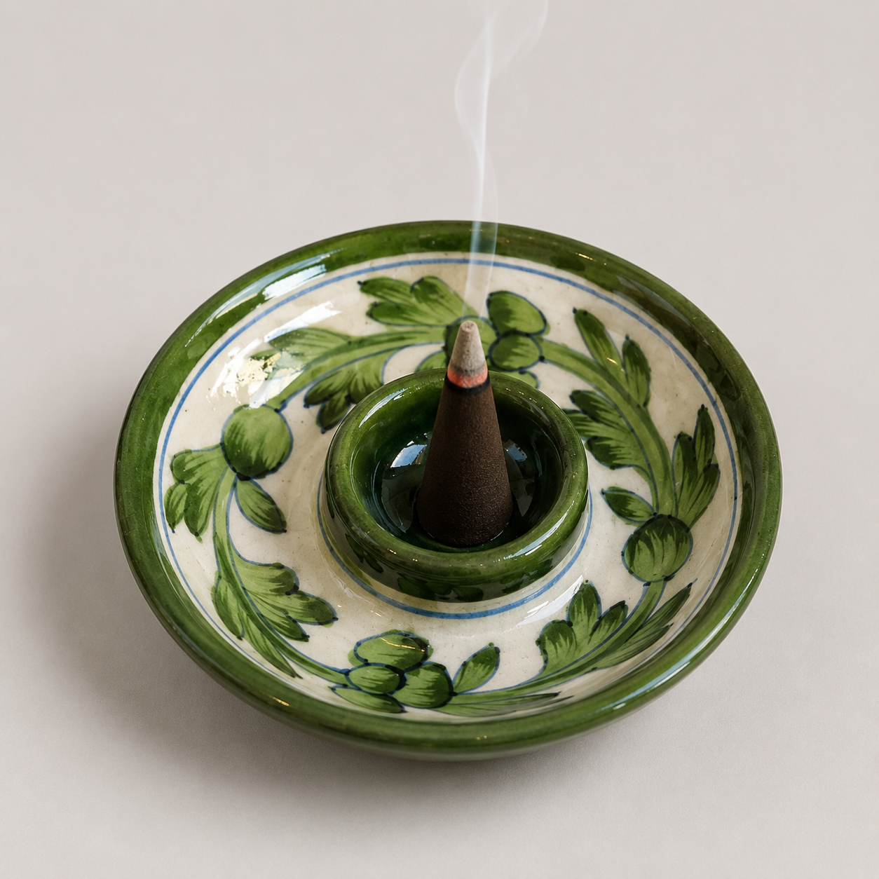 Green Bloom Dhoop Holder