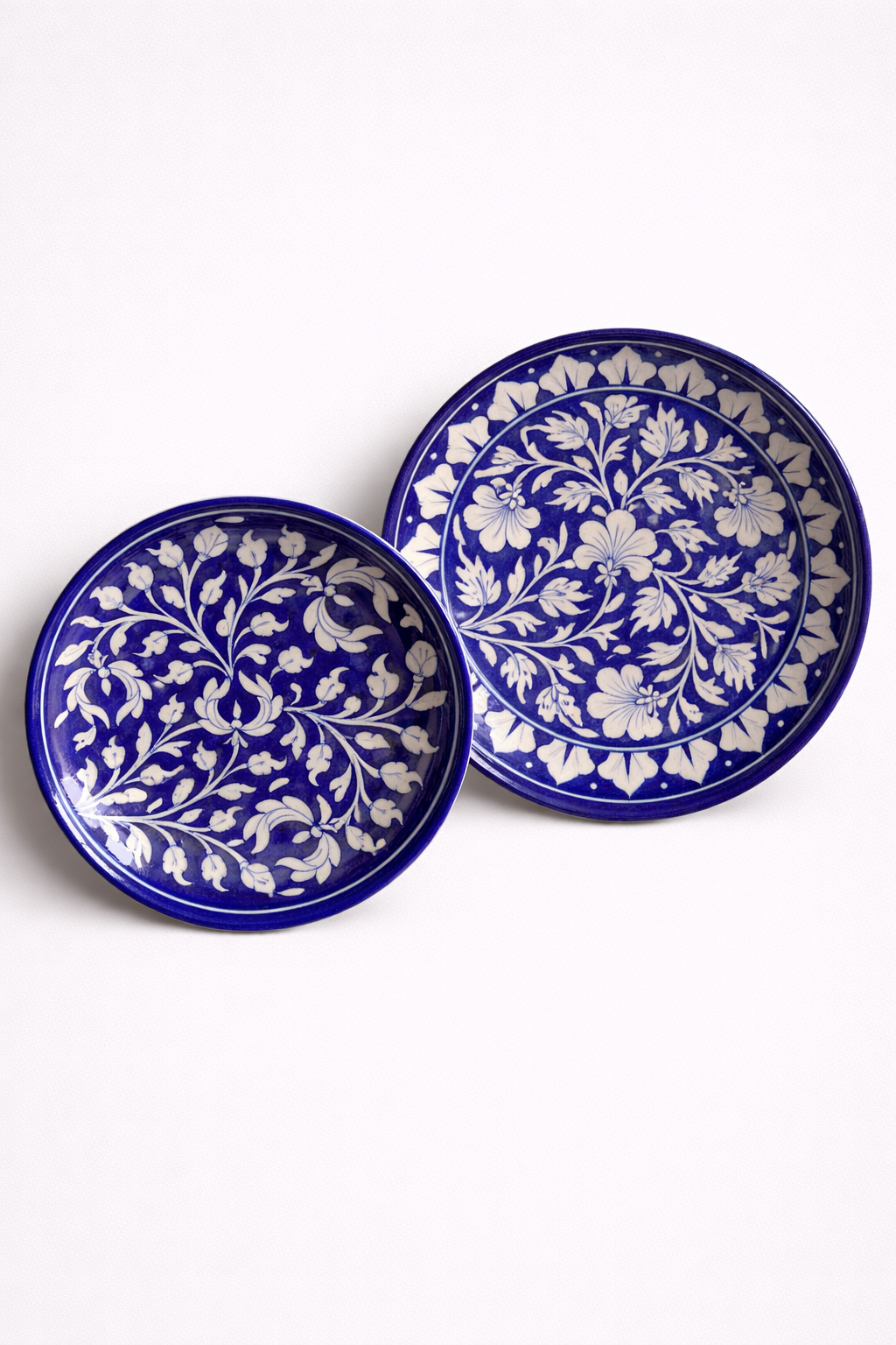 Twin Indigo Bloom Plates (Set of 2)
