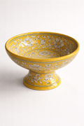 Marigold Feast Blue Pottery Stand Bowl