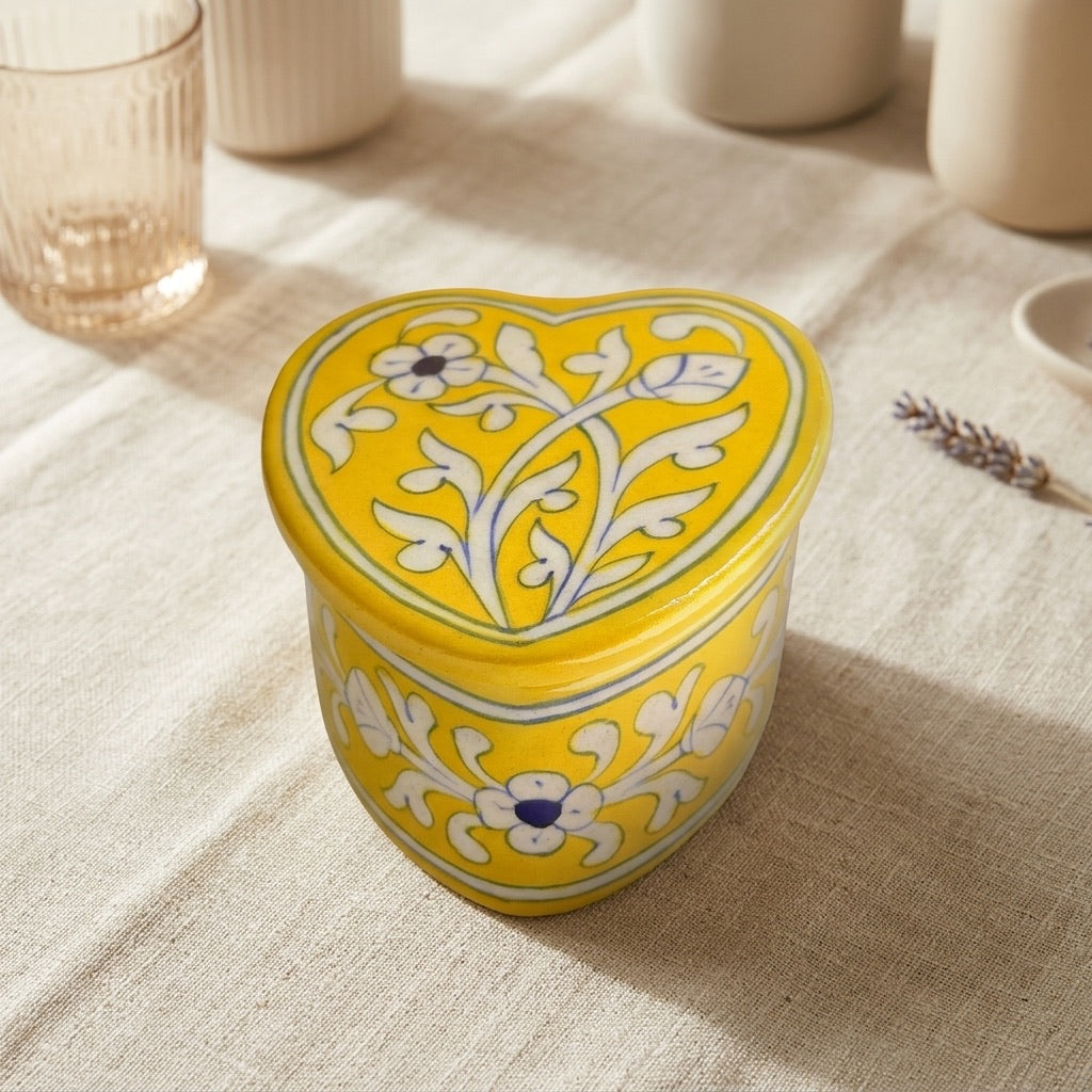 Yellow Floral Heart Casket