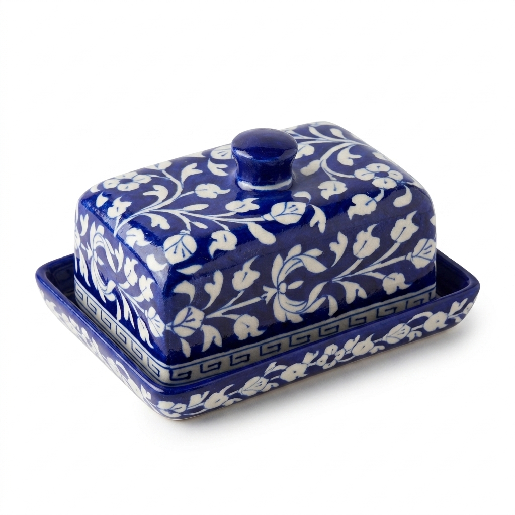 Blue Heritage Butter Dish