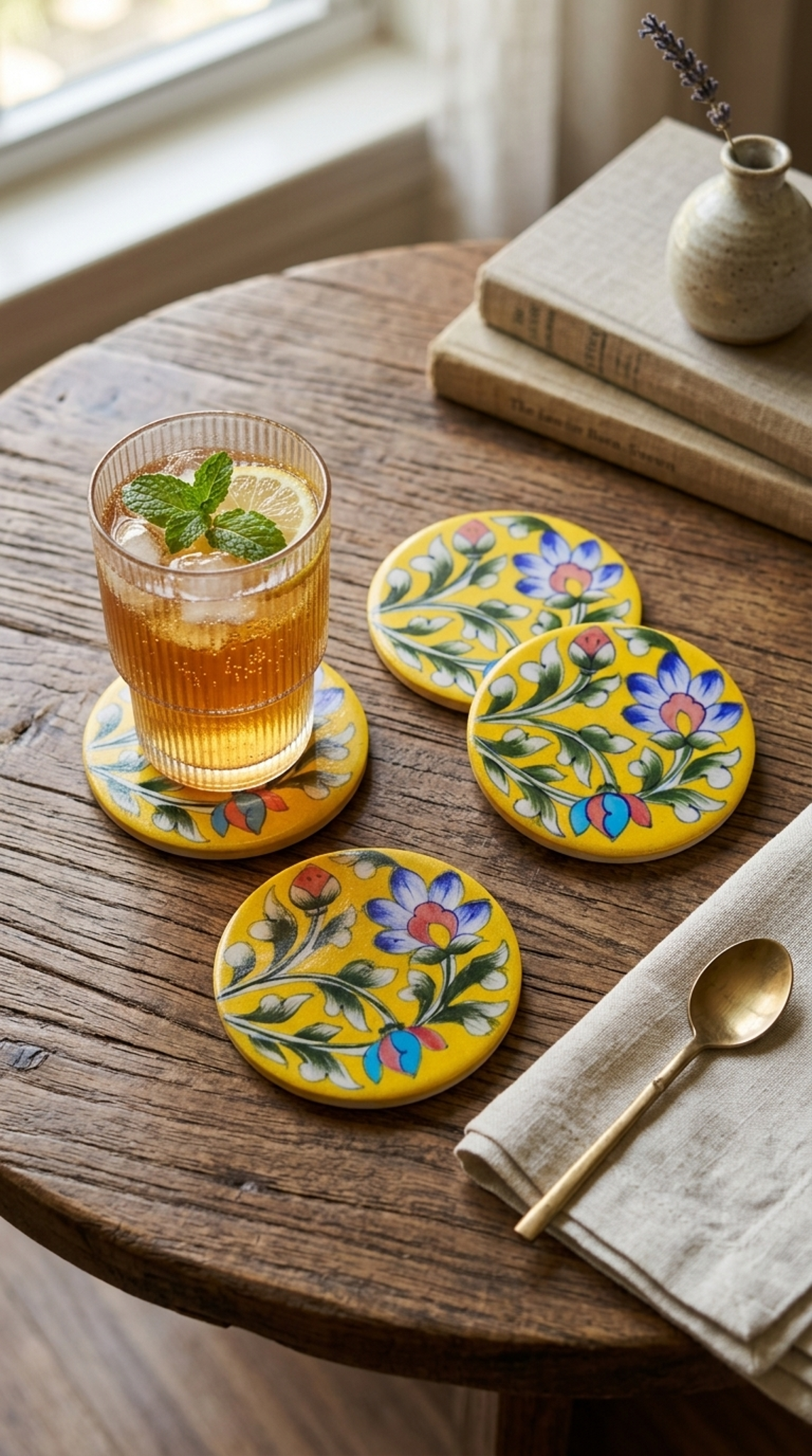 Sunehri Vatika Coaster - Set of 4