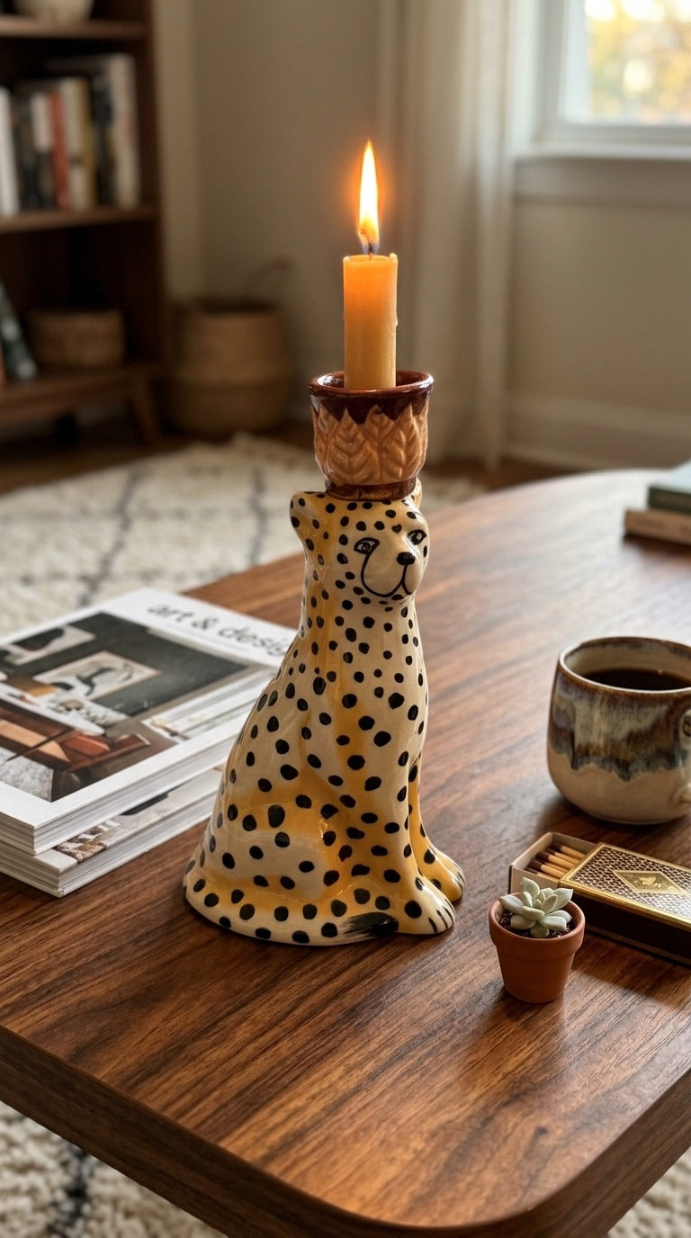 Safari Leopord Candle Holder