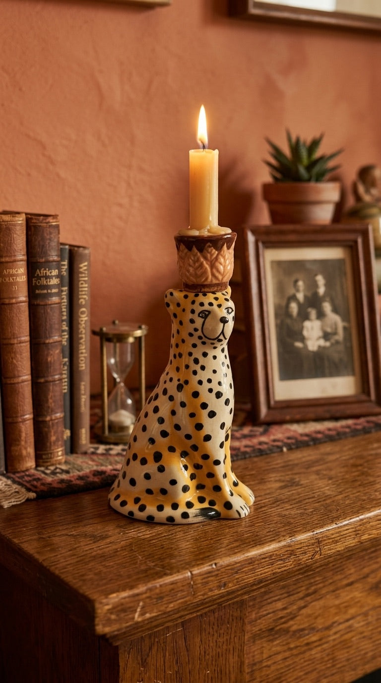 Safari Leopord Candle Holder
