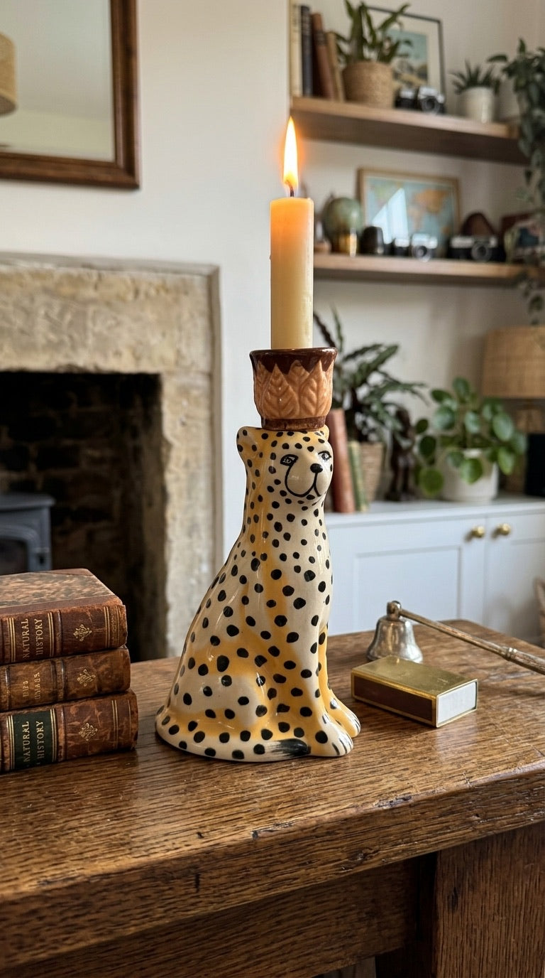 Safari Leopord Candle Holder