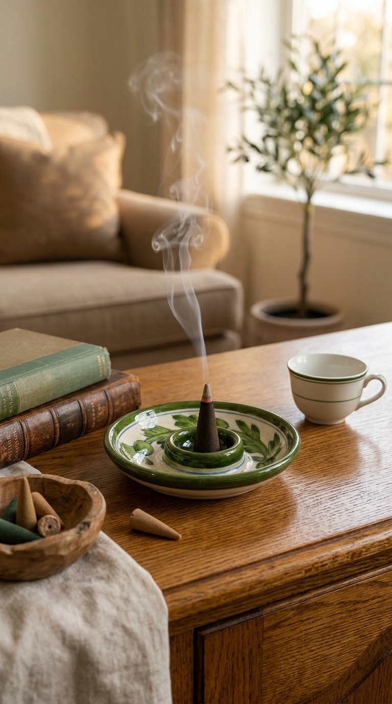 Green Bloom Dhoop Holder