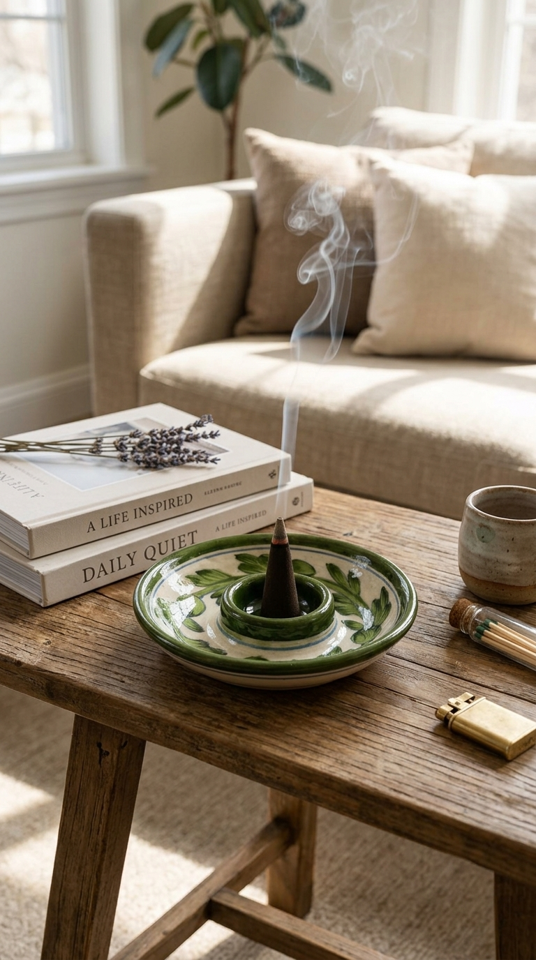 Green Bloom Dhoop Holder