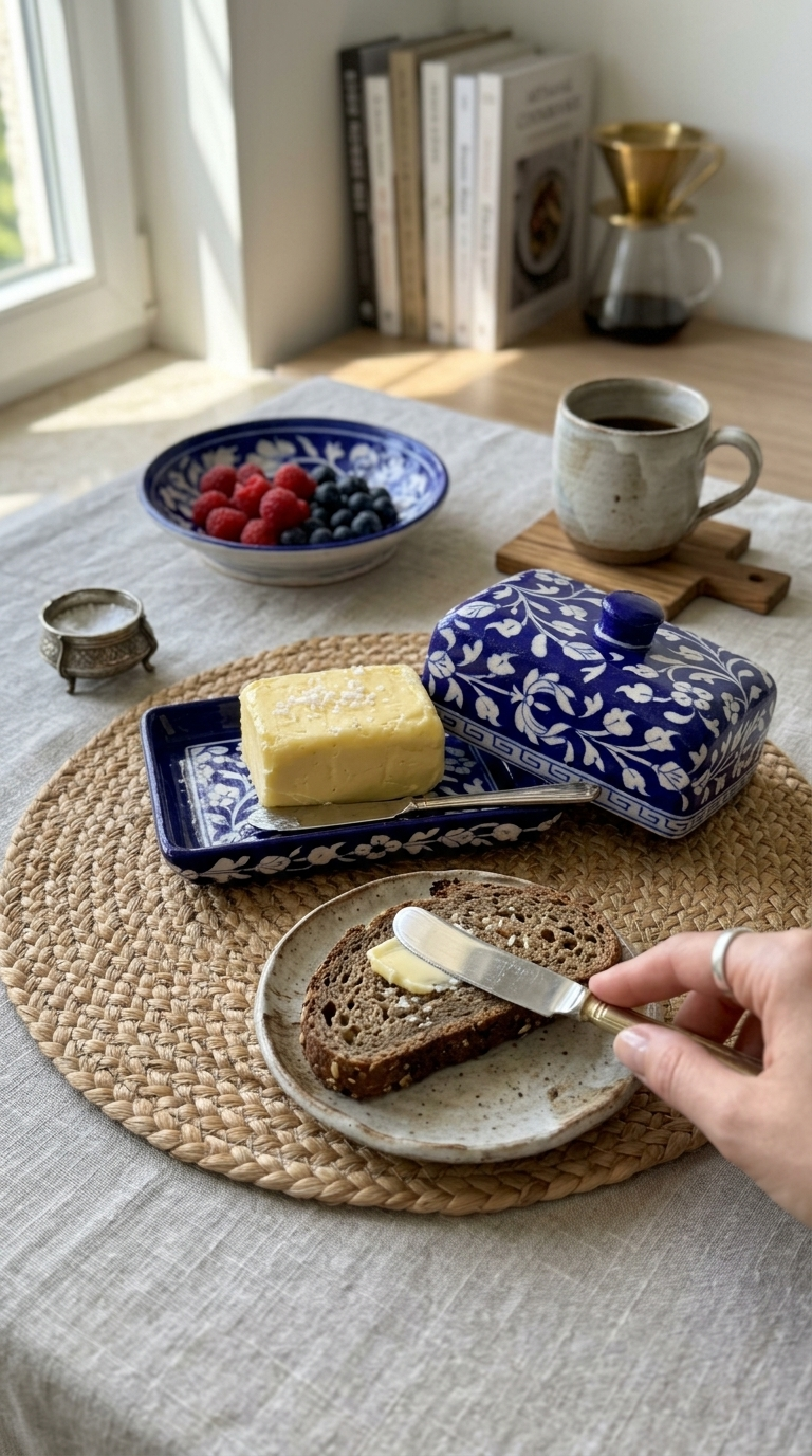 Blue Heritage Butter Dish